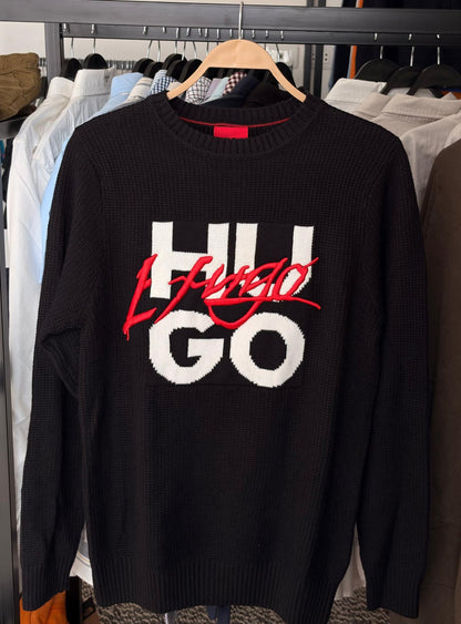 HUGO BOSS  relaxed-fit sweater with double logo