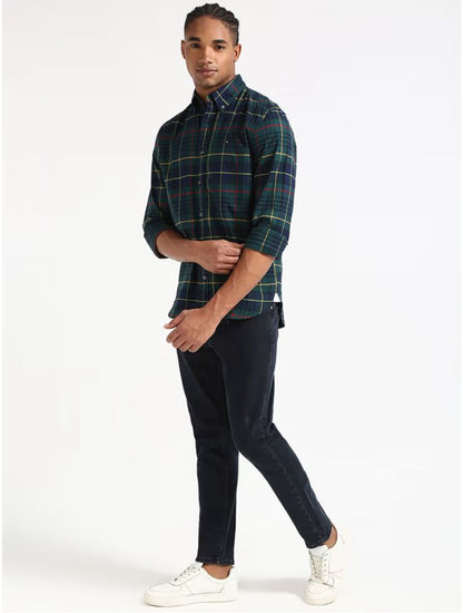 Tommy Hilfiger Men Green Color Checks Shirt