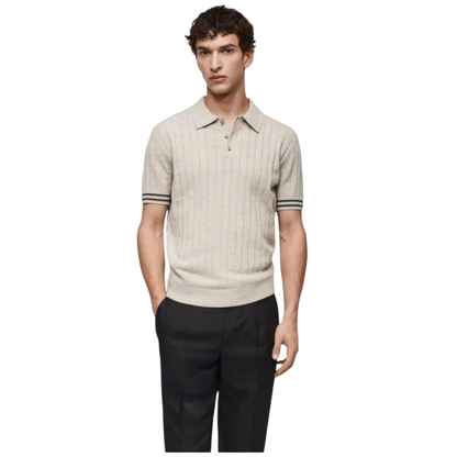 MANGO Structured fine-knit polo shirt