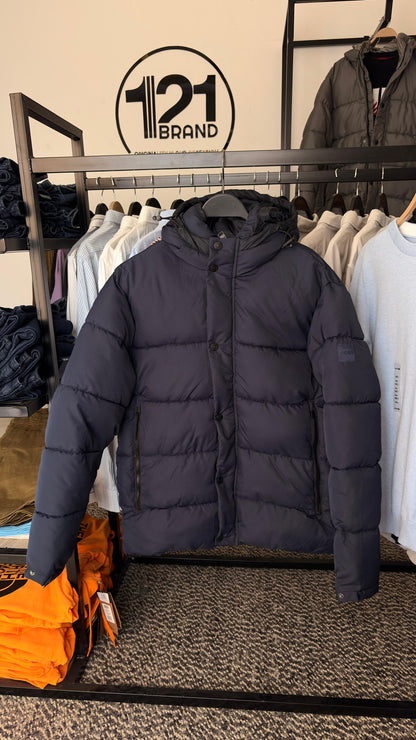 BOSS Water Repellent Hooded Puffer Jacket Men's Logo Patch