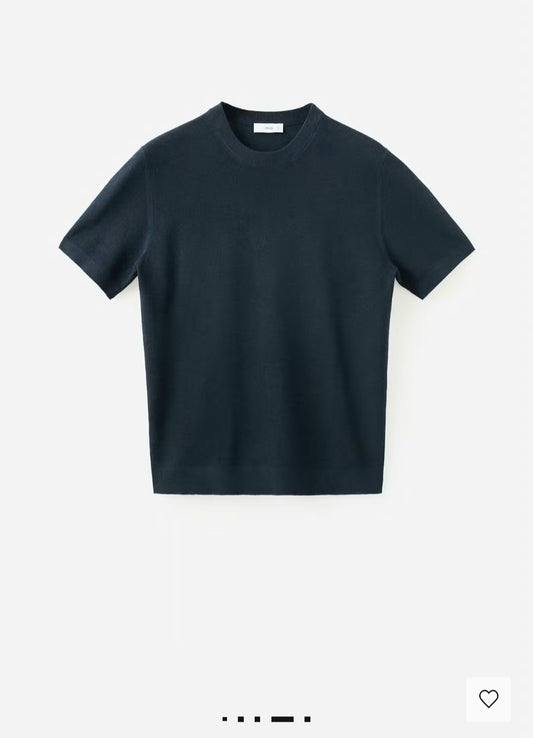 MANGO Knit cotton T-shirt