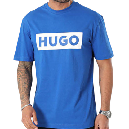HUGO Blue Large Box Logo 100% Cotton T-Shirt