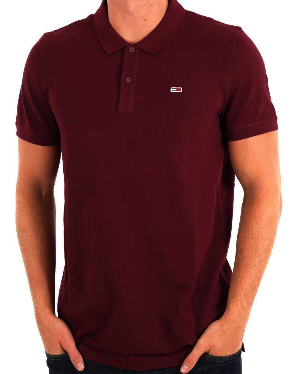 Tommy Jeans Mens Tommy Flag  Polo Shirt