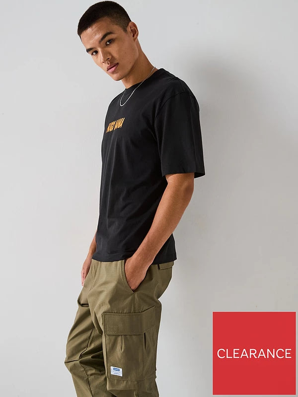 HUGO
Blue Nedix Relaxed Fit Blue Mania T-shirt - Black