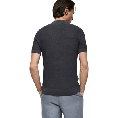 MANGO Structured fine-knit polo shirt