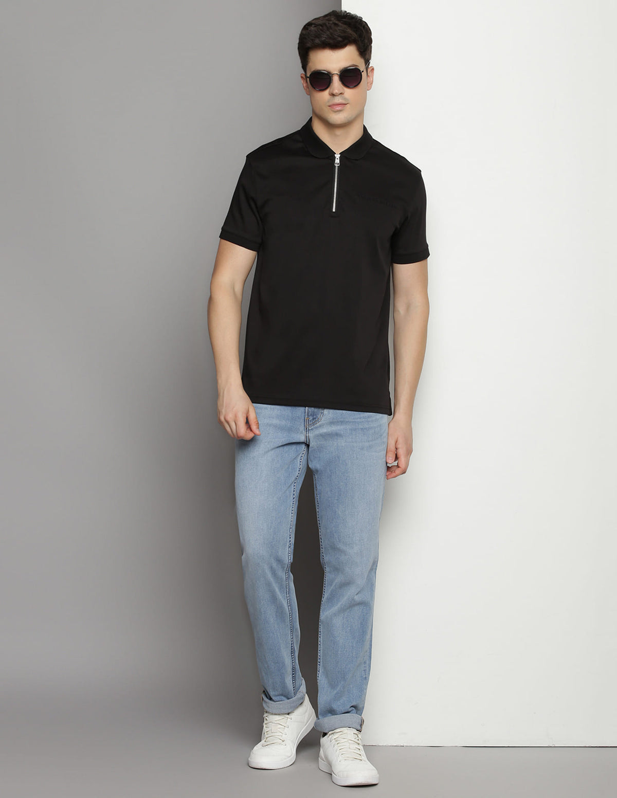 Calvin Klein Black Cotton Regular
Fit Polo T-Shirt