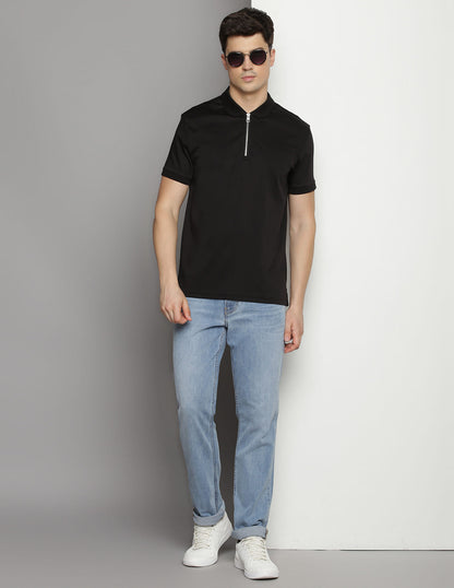 Calvin Klein Black Cotton Regular
Fit Polo T-Shirt