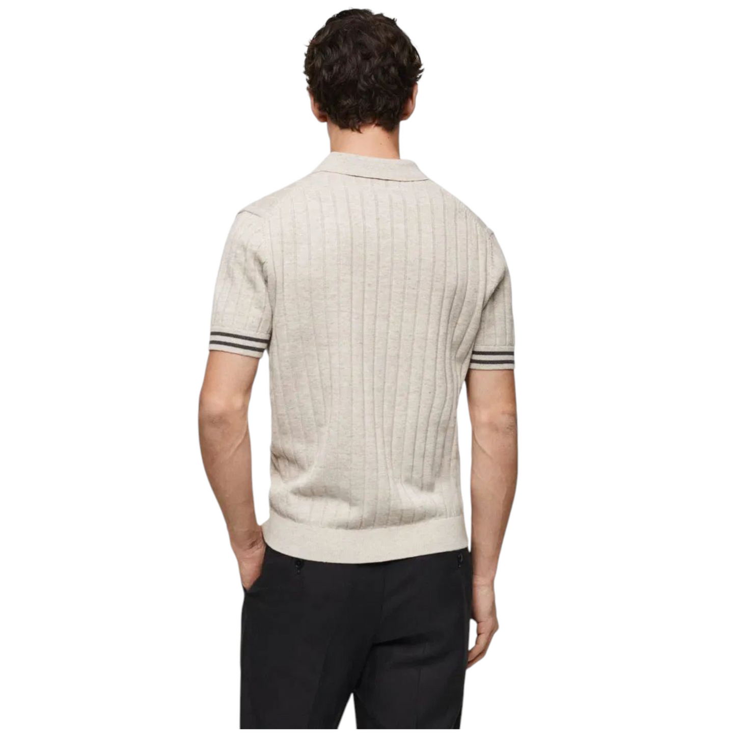 MANGO Structured fine-knit polo shirt