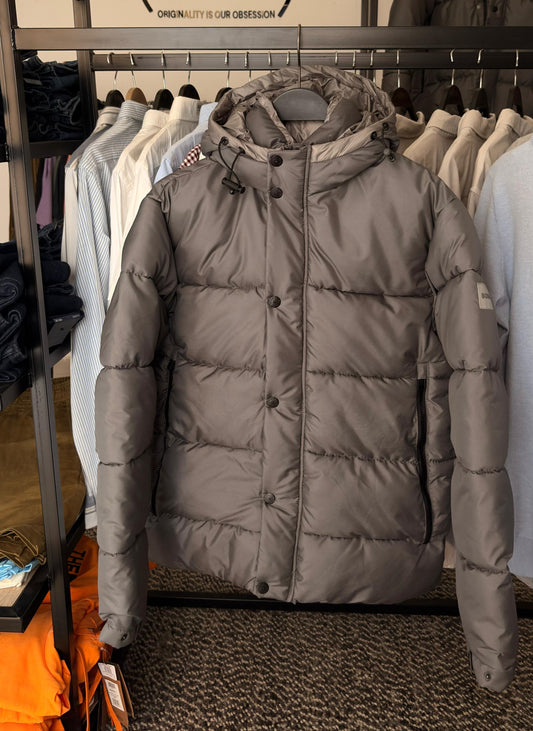 BOSS Water Repellent Hooded Puffer Jacket Men's Logo Patch