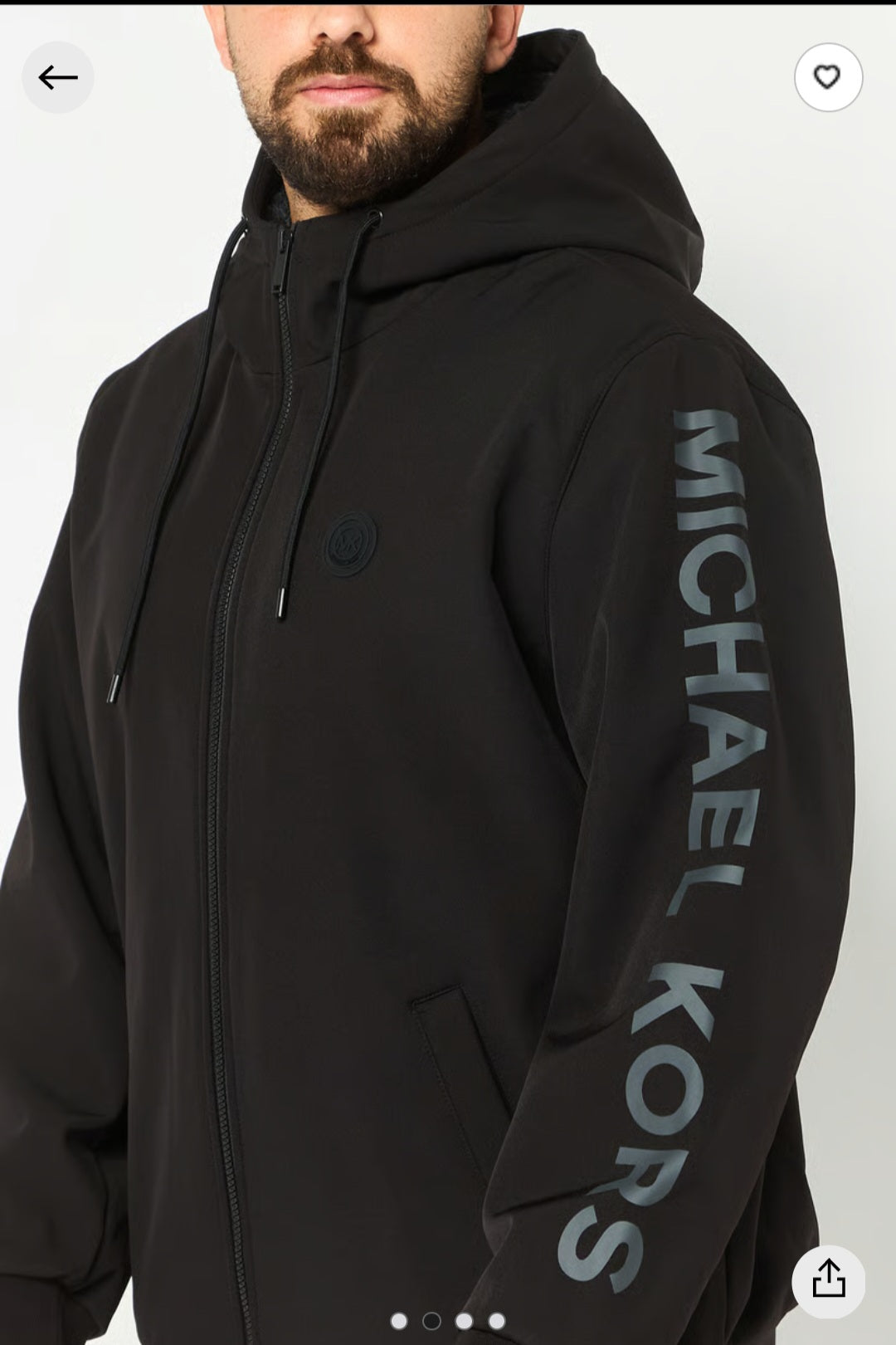 Michael Kors
Men Brand Logo Hooded Parka Jacket, Black