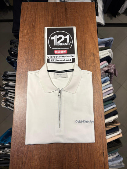 Calvin Klein White Cotton Regular
Fit Polo T-Shirt