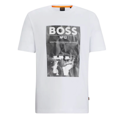 BOSS REGULAR-FIT T-SHIRT IN COTTON WITH SEASONAL ARTWORK