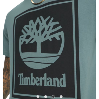 MEN'S TIMBERLAND BALSAM GREEN/BLACK SS STACK LOGO T-SHIRT