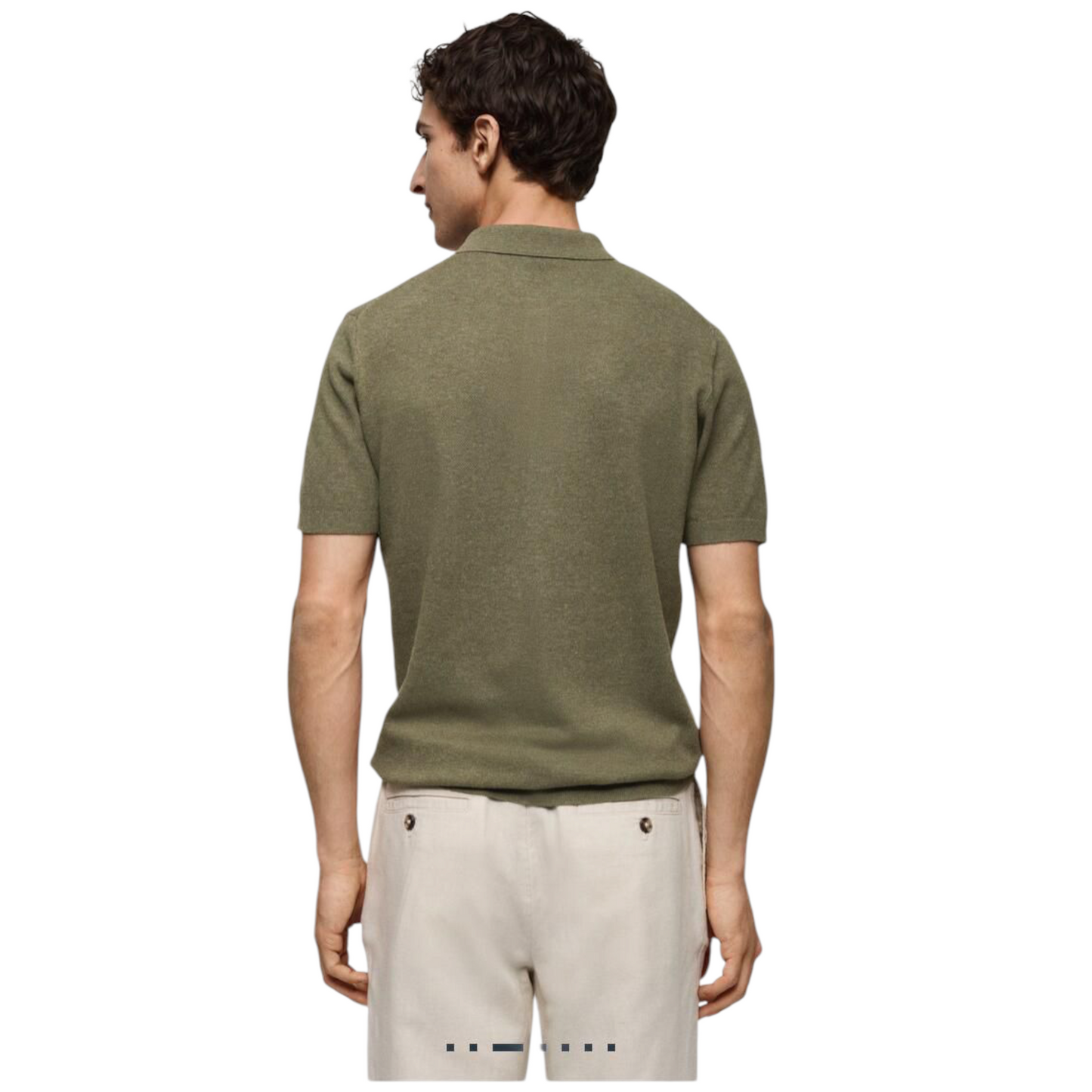 MANGO Structured fine-knit polo shirt