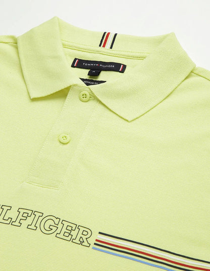 Tommy Hilfiger Mens Yellow Solid Polo T-Shirt