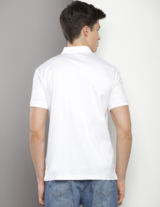 Calvin Klein White Cotton Regular
Fit Polo T-Shirt