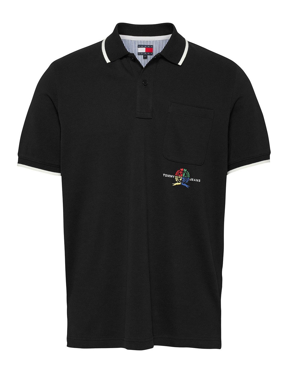 Tommy Hilfiger Black Printed Half Sleeves Polo T-Shirt