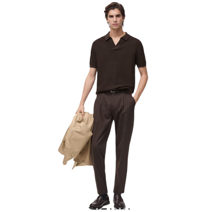 MANGO Structured fine-knit polo shirt