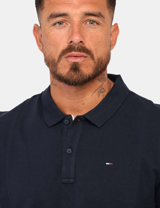 Tommy Jeans Mens Tommy Flag Slim Fit Pique Polo Shirt