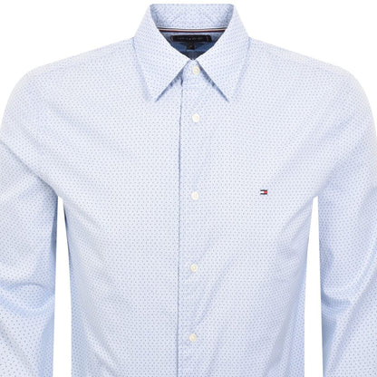 Tommy Hilfiger Flex Poplin Mini Print Sf Shirt - Sweet Blue