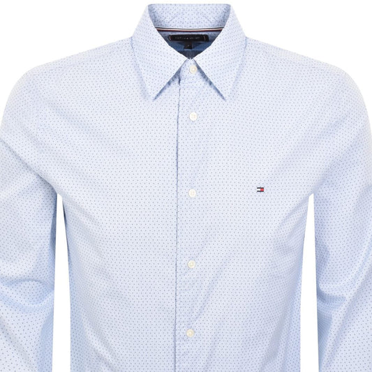 Tommy Hilfiger Flex Poplin Mini Print Sf Shirt - Sweet Blue