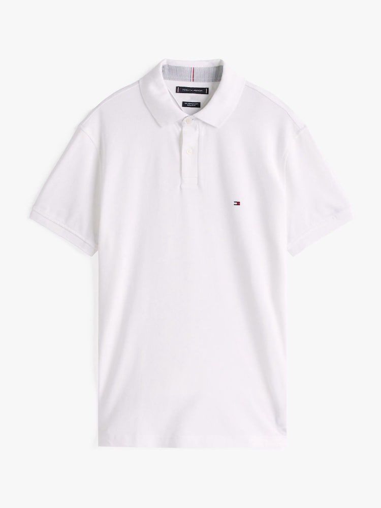 Tommy Hilfiger White Regular Fit 1985 Regular Fit Pique Polo Shirt