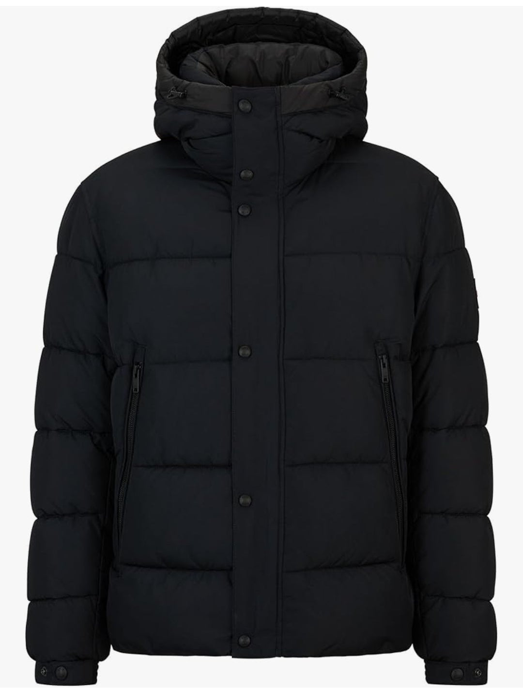 BOSS Water Repellent Hooded Puffer Jacket Men's Logo Patch