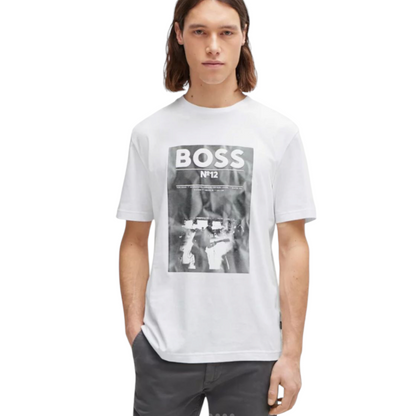 BOSS REGULAR-FIT T-SHIRT IN COTTON WITH SEASONAL ARTWORK