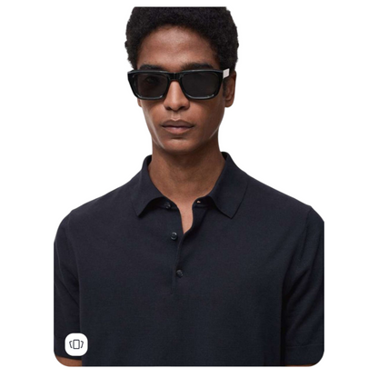 MANGO Structured fine-knit polo shirt