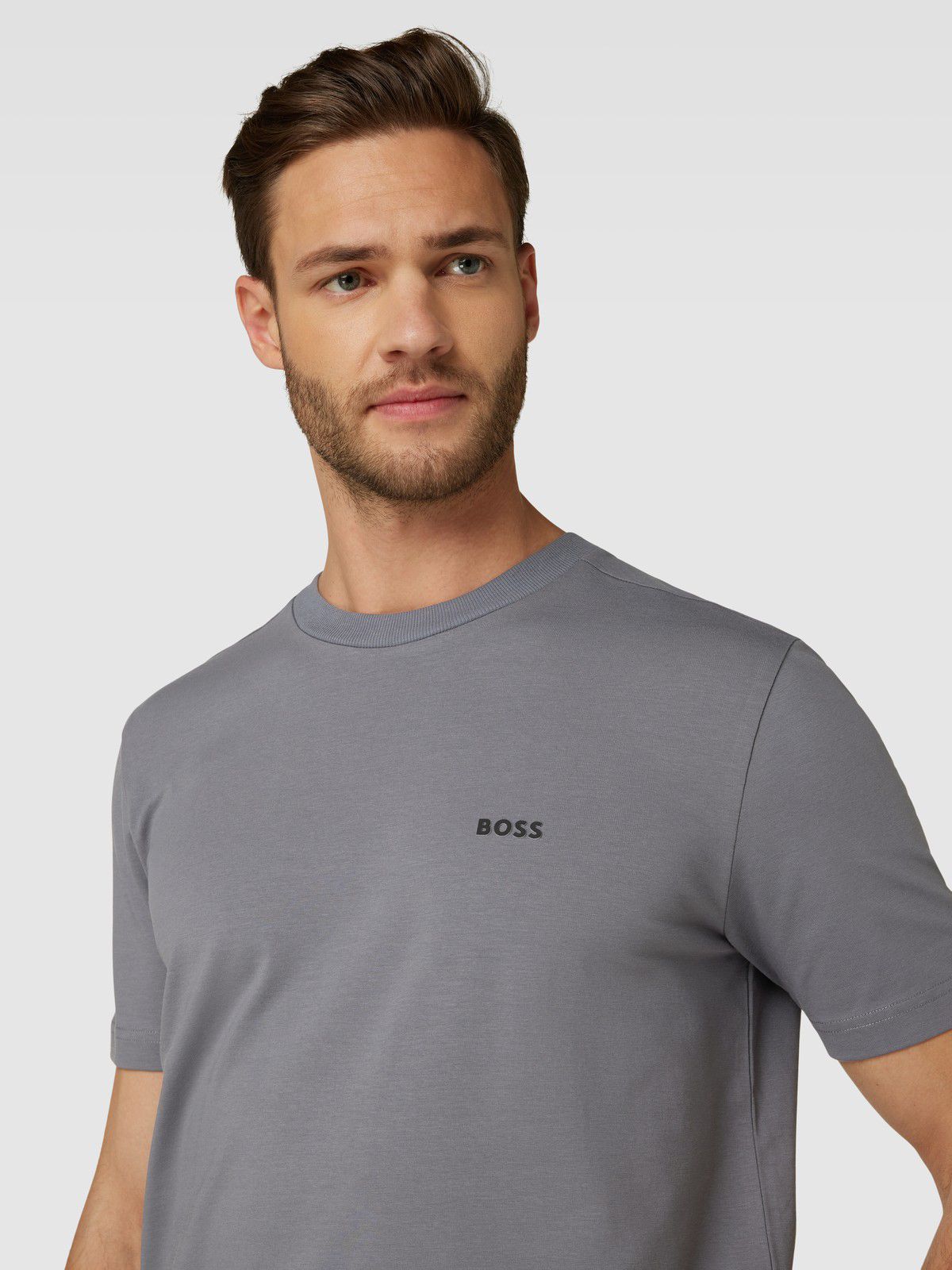 BOSS Stretch-cotton T-shirt with logo detail