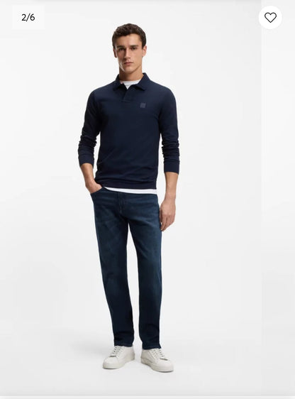 BOSS Maine regular-fit jeans in blue comfort-stretch denim