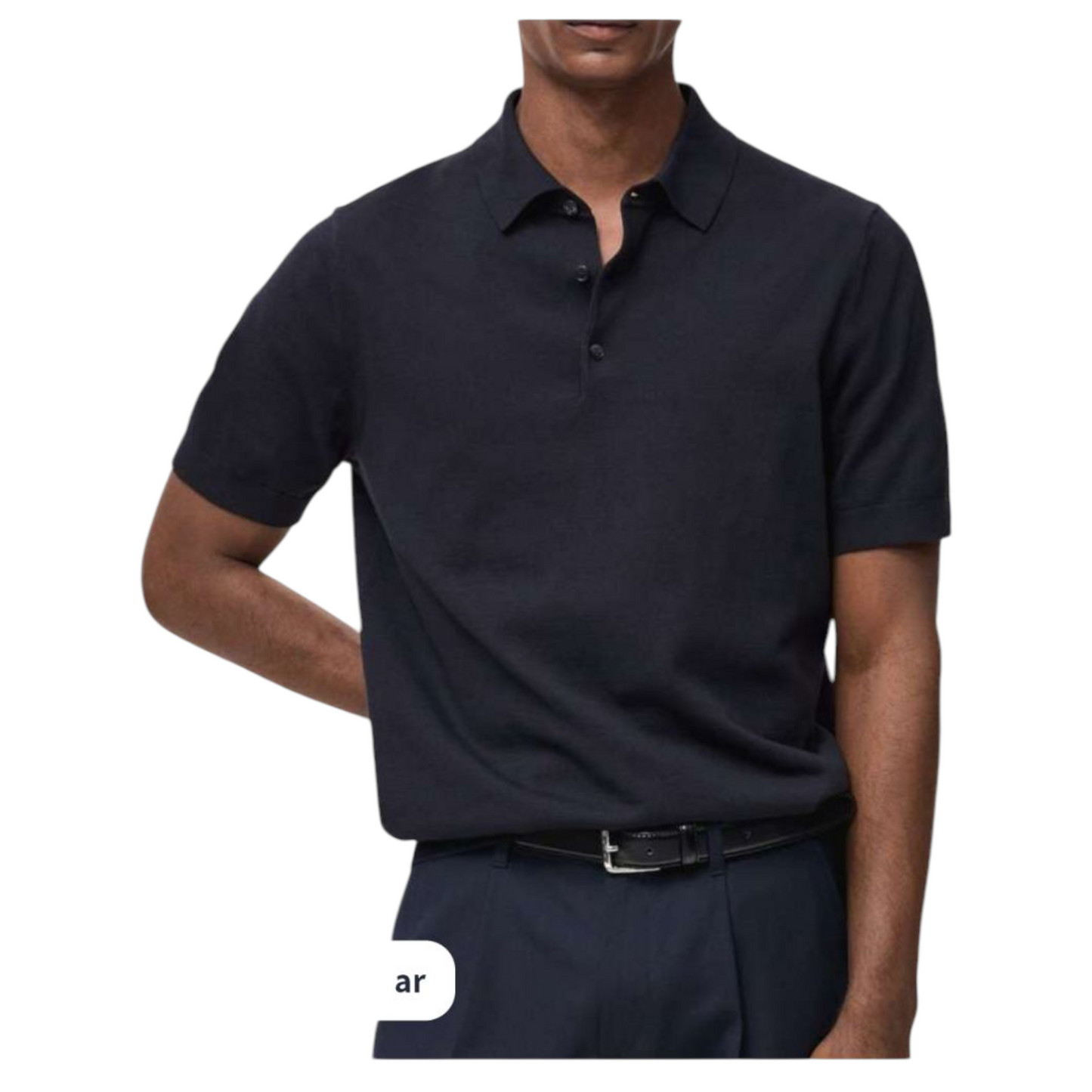 MANGO Structured fine-knit polo shirt