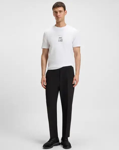 BOSS GREEN 

Relaxed-fit T-shirt in stretch cotton with photo print