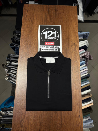 Calvin Klein Black Cotton Regular
Fit Polo T-Shirt