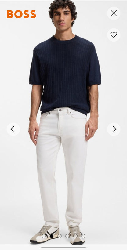 Maine regular-fit jeans in white soft-motion denim