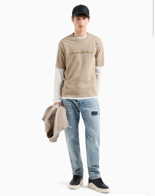 Armani Exchange 
Logo-Embroidered T-SHIRT