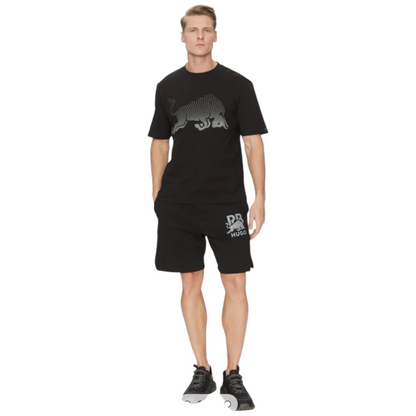 HUGO X RB COTTON-JERSEY T-SHIRT WITH DEGRADÉ BULL GRAPHIC