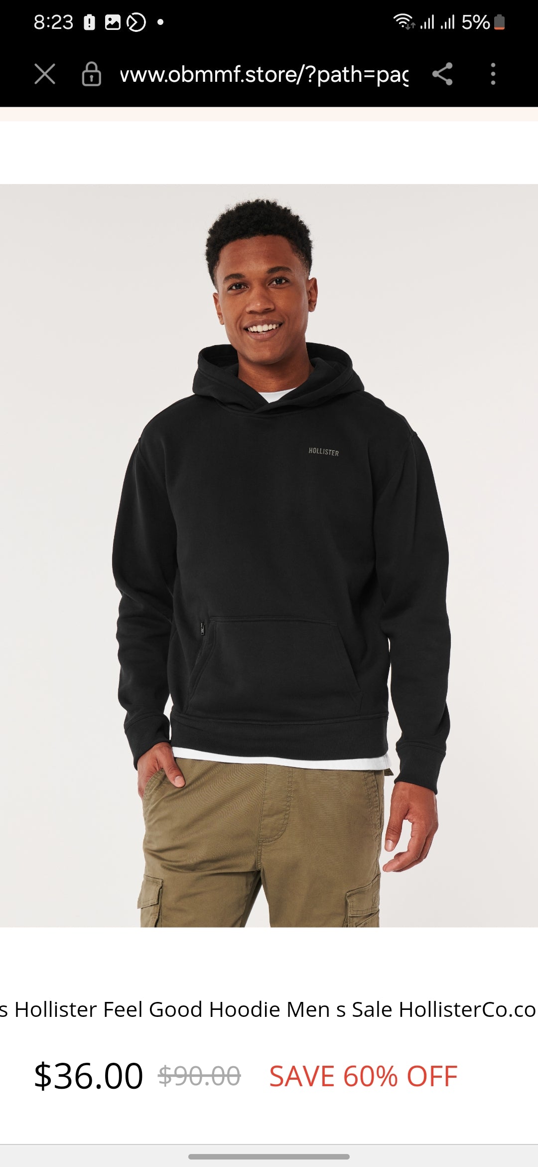 HOLLISTER  HOODED With Zipper Pocket