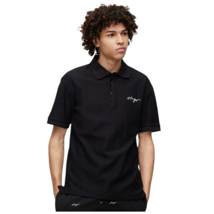HUGO BOSS REGULAR FIT POLOS IN COTTON - DAIPO | BLACK