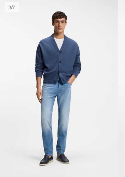 BOSS Delaware slim-fit jeans in blue comfort-stretch denim