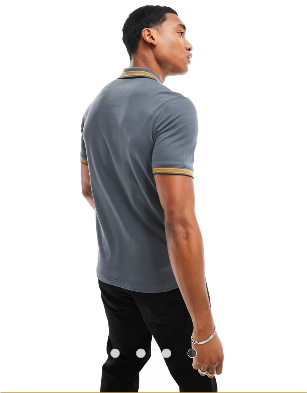 Calvin Klein stretch pique tipped polo.