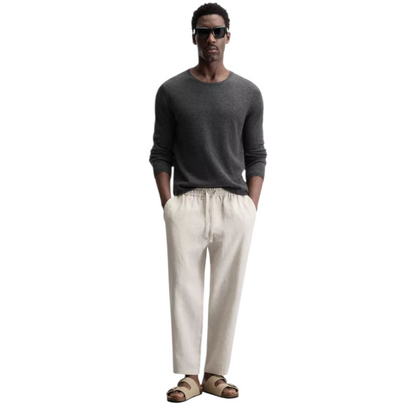 ZARA Regular fit pants made of linen fabric