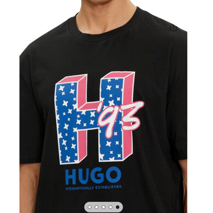 HUGO COTTON-JERSEY REGULAR-FIT T-SHIRT WITH LOGO ARTWORK