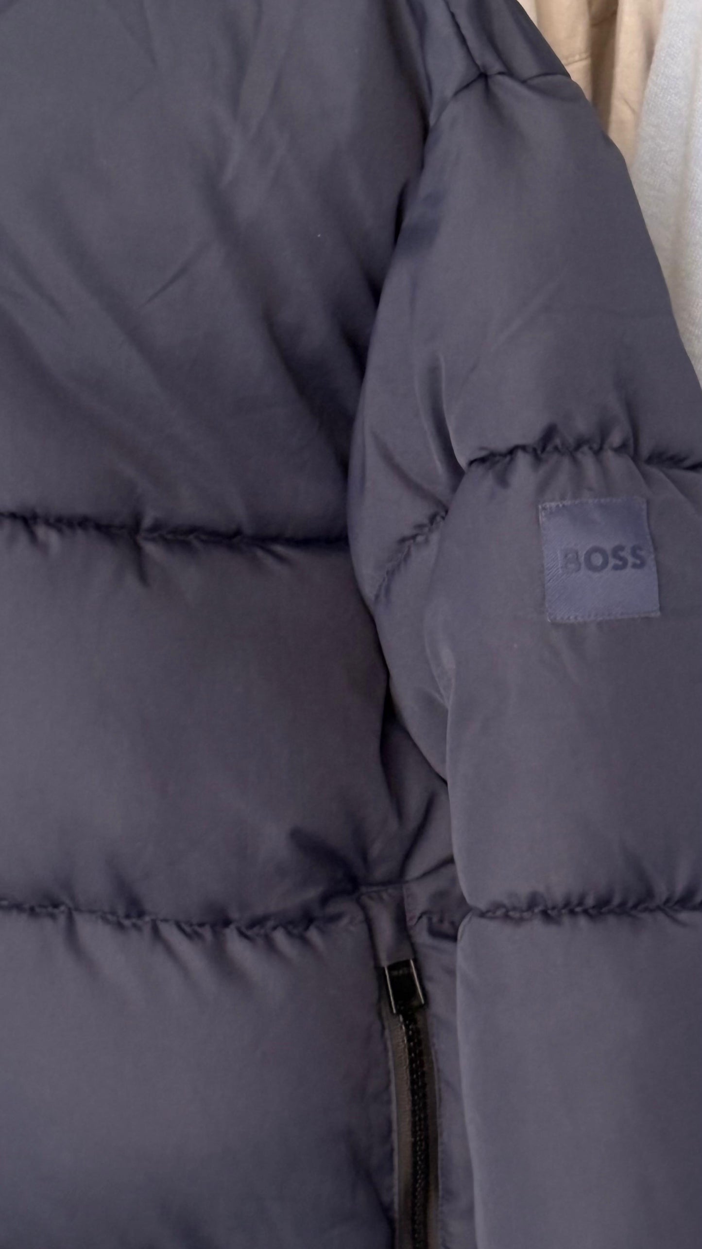 BOSS Water Repellent Hooded Puffer Jacket Men's Logo Patch