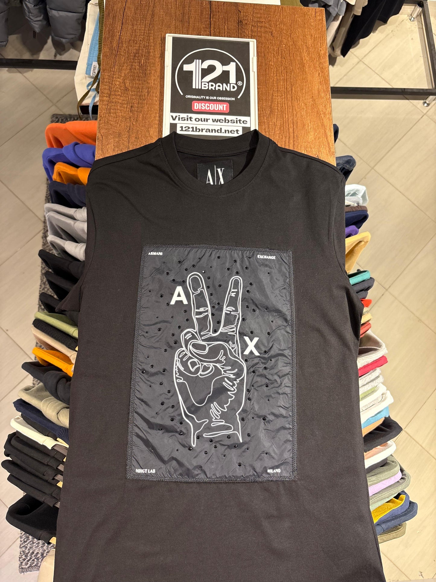 Armani Exchange short sleeve central logo t-shirt