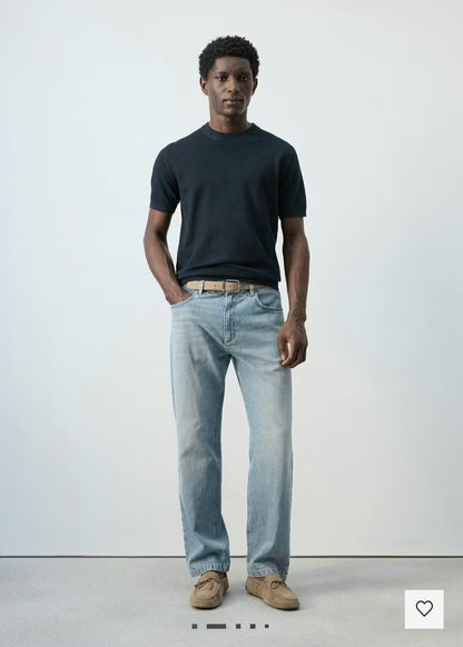 MANGO Knit cotton T-shirt